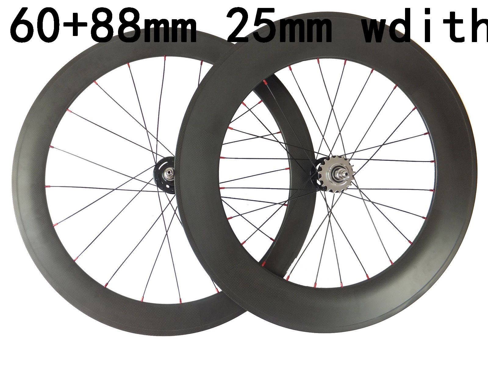 88mm tubular carbon front track bike wheel,700C 20 spoke 25mm width