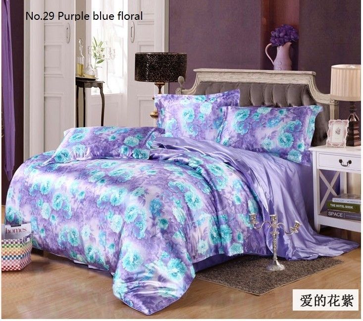 Black Satin Silk Bedding Set Sheets California King Queen Full Twin