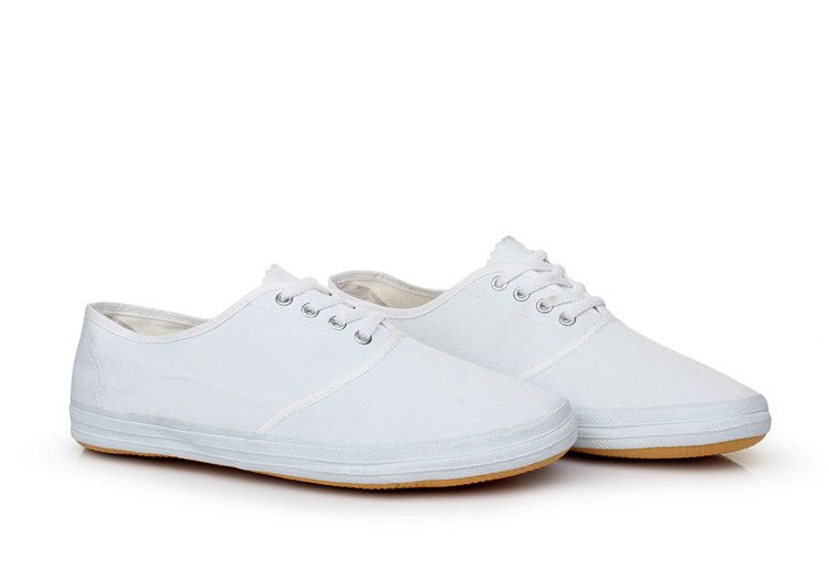 thick sole white canvas shoes