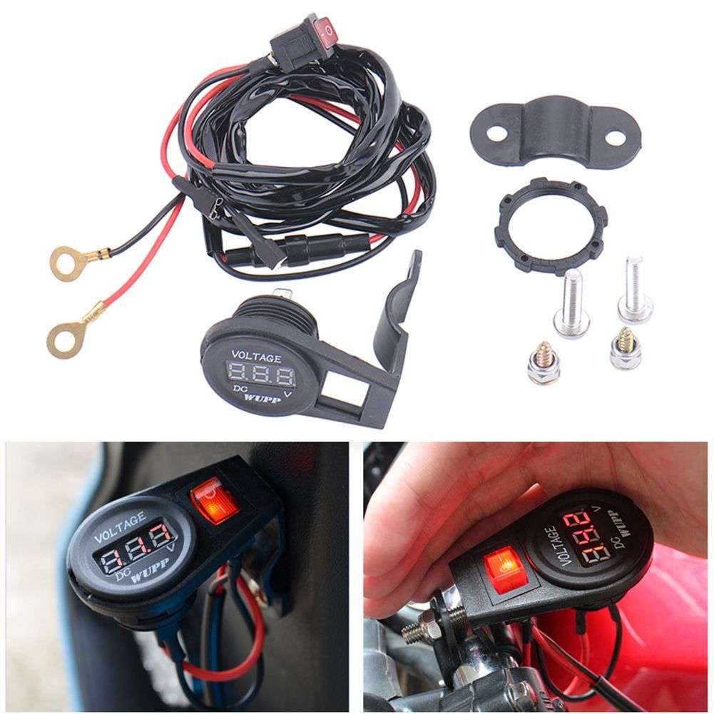 Car DC 6 30V Motorcycle Handlebar Digital Amp Meter Volt Panel Meter