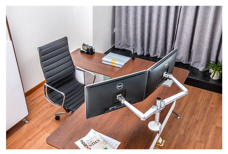 Office-124 100 x 100 cm 2 Monitore VESA 75 x 75 cm Soporte doble de mesa para monitor LED y LCD de hasta 27 pulgadas
