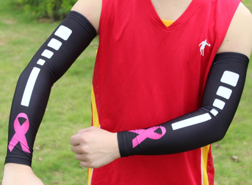 Red Digital Camo Titanium Baseball Sports Compression Arm Sleeve 