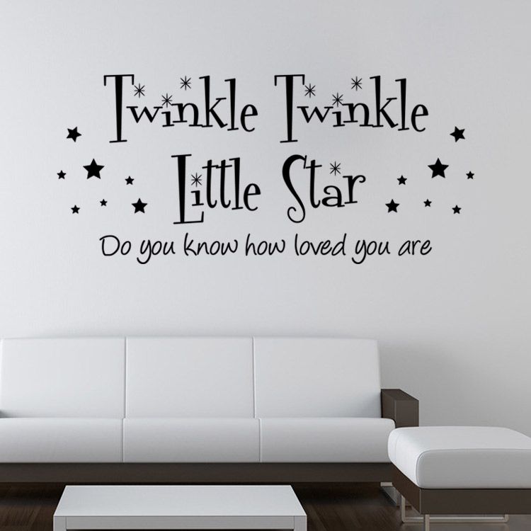 Twinkle Twinkle Little Star Wall Quote Baby Kids Room Decoration