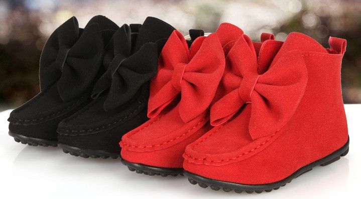 girls red leather boots