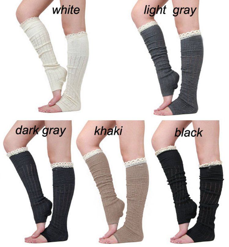 3 Pairs Christmas Knit Knee Leg Warmers Winter Sleeve Leg Warmers Knitted Long Socks for Women