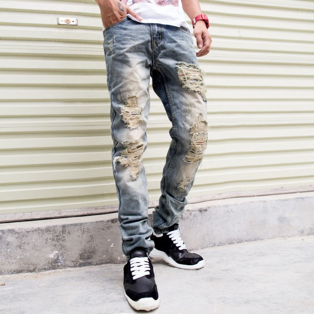 designer ripped jeans mens