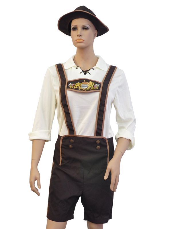 Mens Bavarian Guy German Lederhosen Beer Oktoberfest Costume M-XL