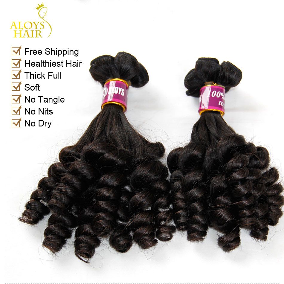 3pcs Lot Unprocessed Raw Virgin Indian Aunty Funmi Human Hair Weave  Nigerian Style Bouncy Spring Romance Curls Thick Soft Hair Extensions