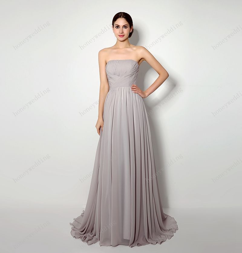 strapless bridesmaid dress long
