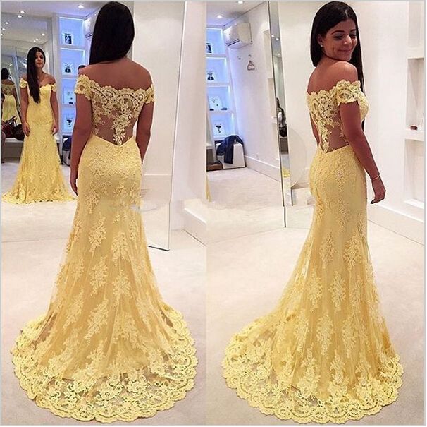 vestidos para formatura amarelo