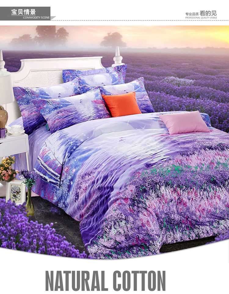 Purple Bedding Set Lavender King Size Queen Quilt Doona Duvet