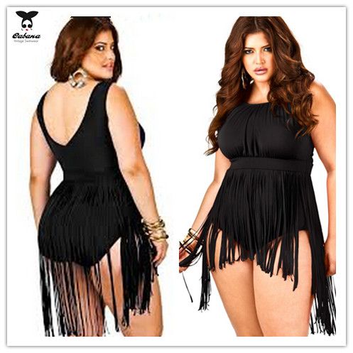 plus size fringe swimsuit