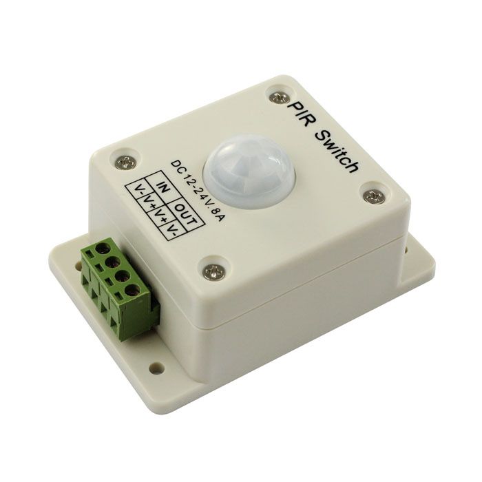 Ahomi Interruptor de sensor de movimiento DC 12V/24V Interruptor de tira de luz LED infrarroja de cuerpo automático PIR