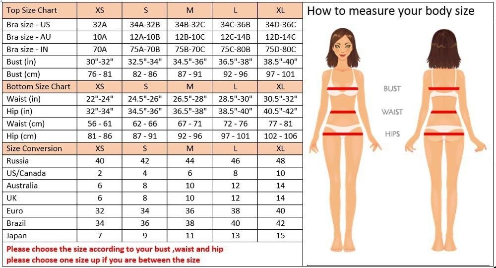 Size Chart For Women S Bathing Suits