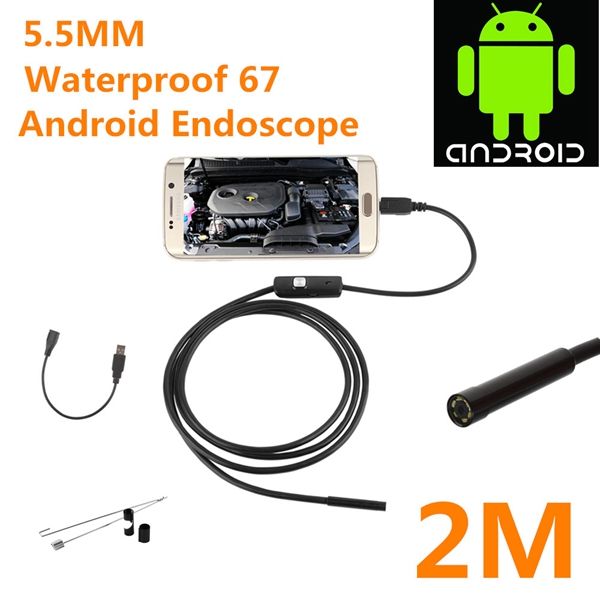 Endoscope Waterproof Snake Borescope USB Inspection Camera Kit 1M 7mm 6LED HD 
