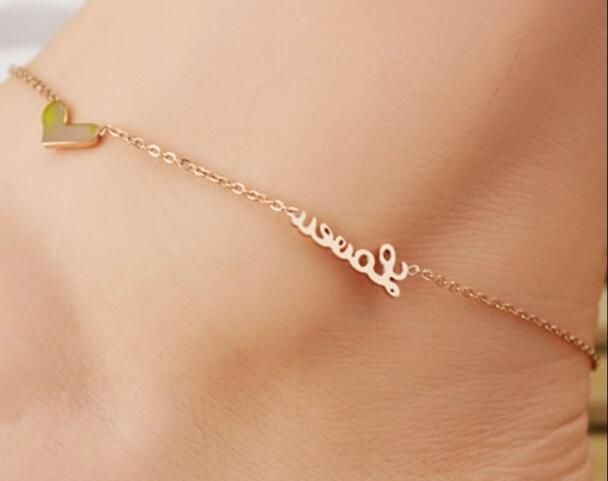 14k rose gold anklet