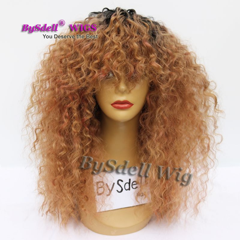 Fluffy Afro Kinky Curly Hair Front Lace Wig Synthetic Heat Resistant Black Ombre Brond Brown Color Lace Front Wig With Bangs For Black Women From Tthouse2 51 26 Dhgate Com Fluffy Afro Kinky Curly Hair Front Lace Wig Synthetic Heat Resistant Black Ombre Brond Brown Color Lace Front Wig With Bangs For Black Women From Tthouse2 51 26 Dhgate Com