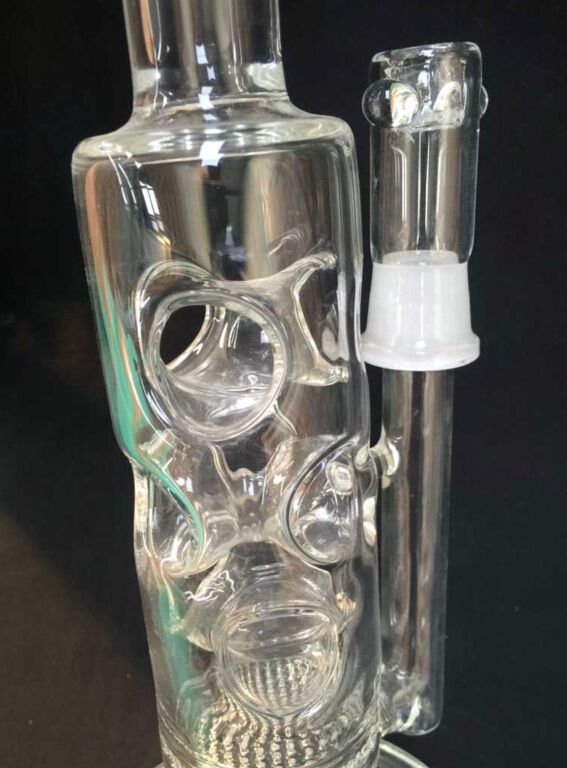2020 Swiss Cheese Holes Glass Water Pipe/Glass Bong, 14 Inch Cheese