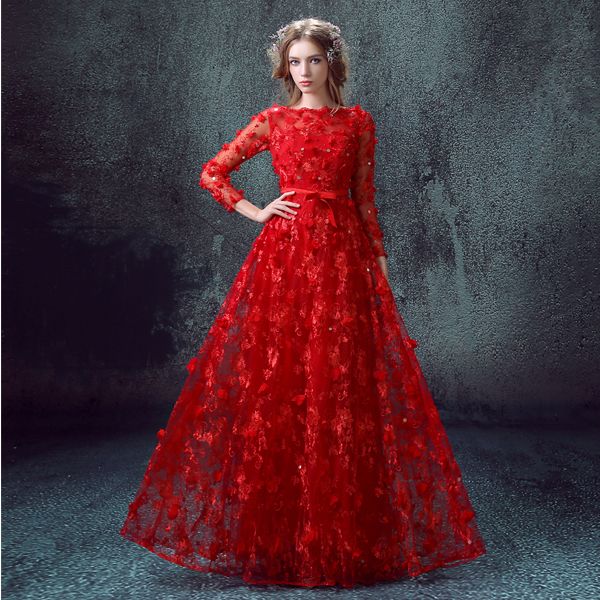 red soiree dresses