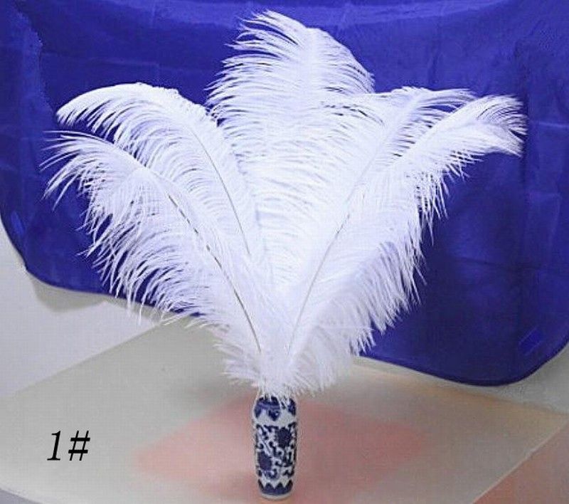 Plumes d'autruche teinté blanc noir plumes duveteuses autruche plumes garniture Boa noce partie de la maison de noël décor bricolage plume 8-10 