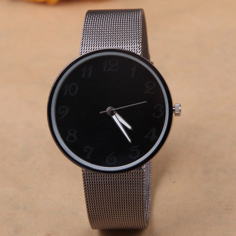 black metal belt watches