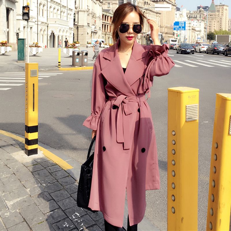 2020 2017 New Autumn High Quality Fashion Long Casual Trench Coat