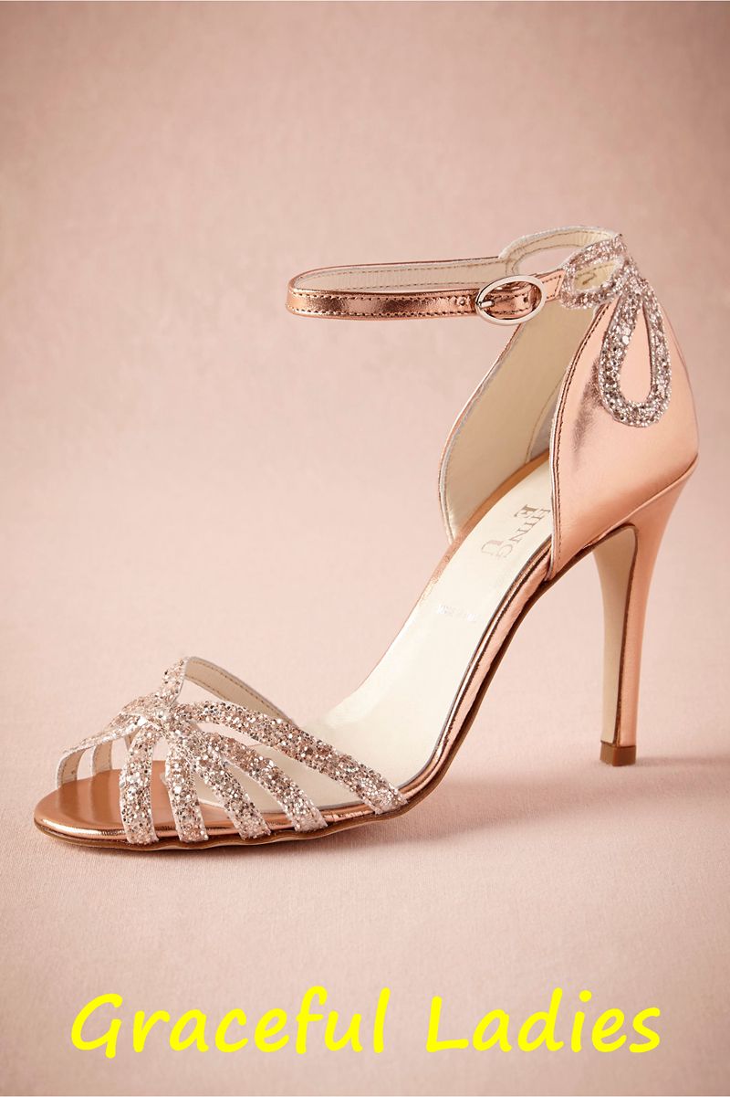 rose gold glitter pumps