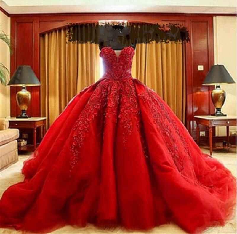 red ballroom gowns