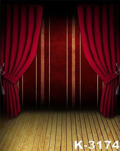 2019 5x7ft Red Curtain Stage Vinyl Photography Background For