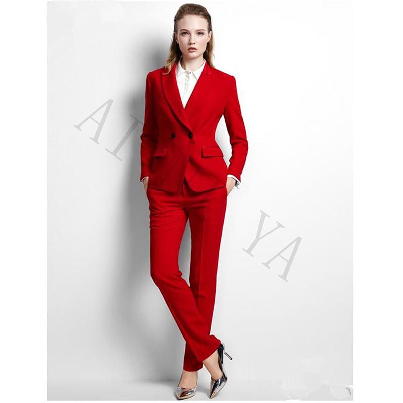 red business suit female