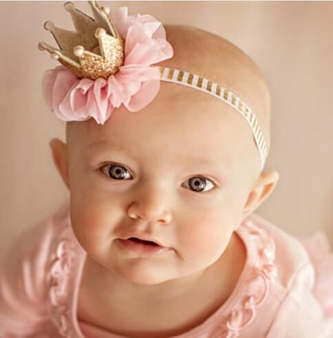 1pc Pearl Rhinestone Crown baby headbands girls/'Princess Tiara photography props
