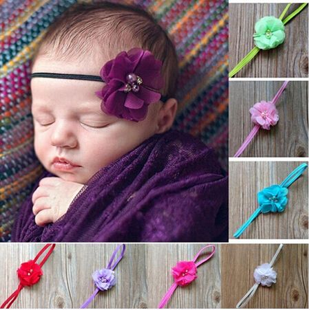 Red flower ribbon hair clip bow crochet headband accessory for baby gril 001
