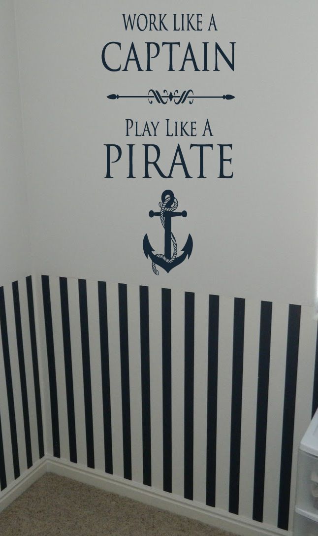 LARGE PERSONALISED CHILDRENS BEDROOM QUOTE PIRATES WALL STICKER TRANSFER DECAL