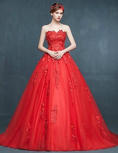 ruby red wedding dress