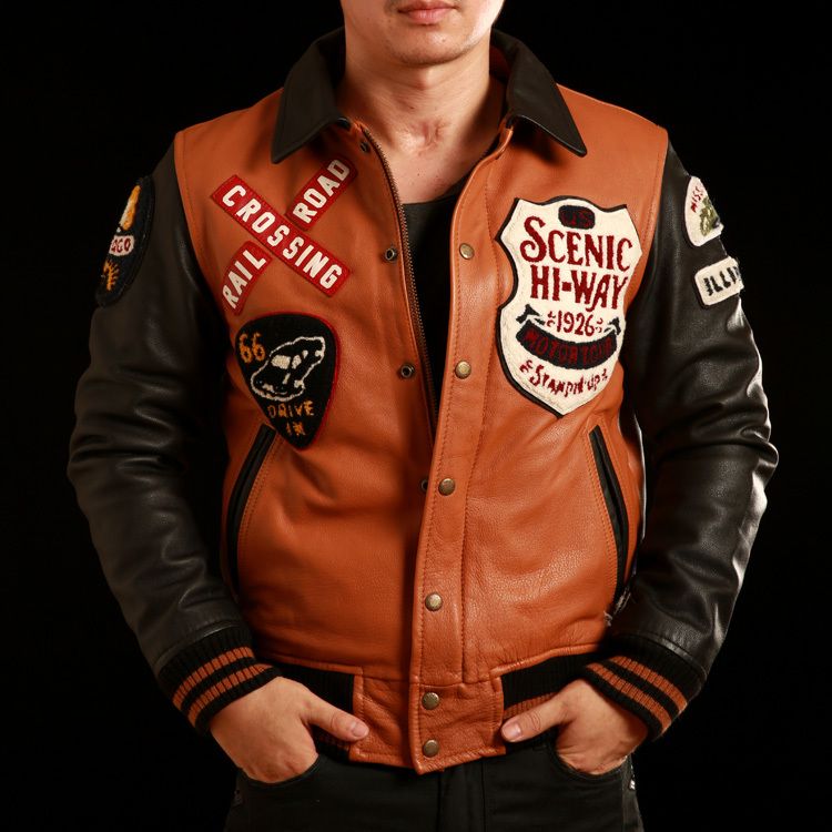 Fall Avirex Leather Baseball Jacket 