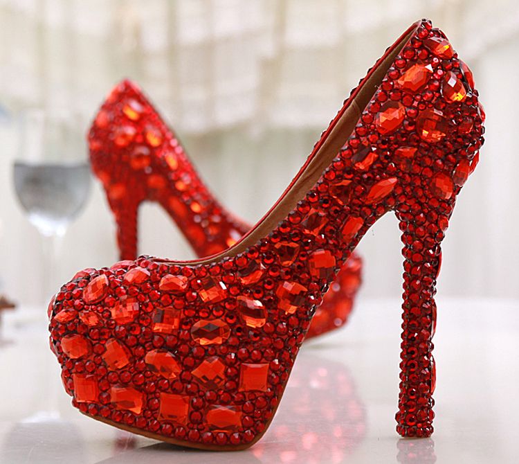 red crystal heels