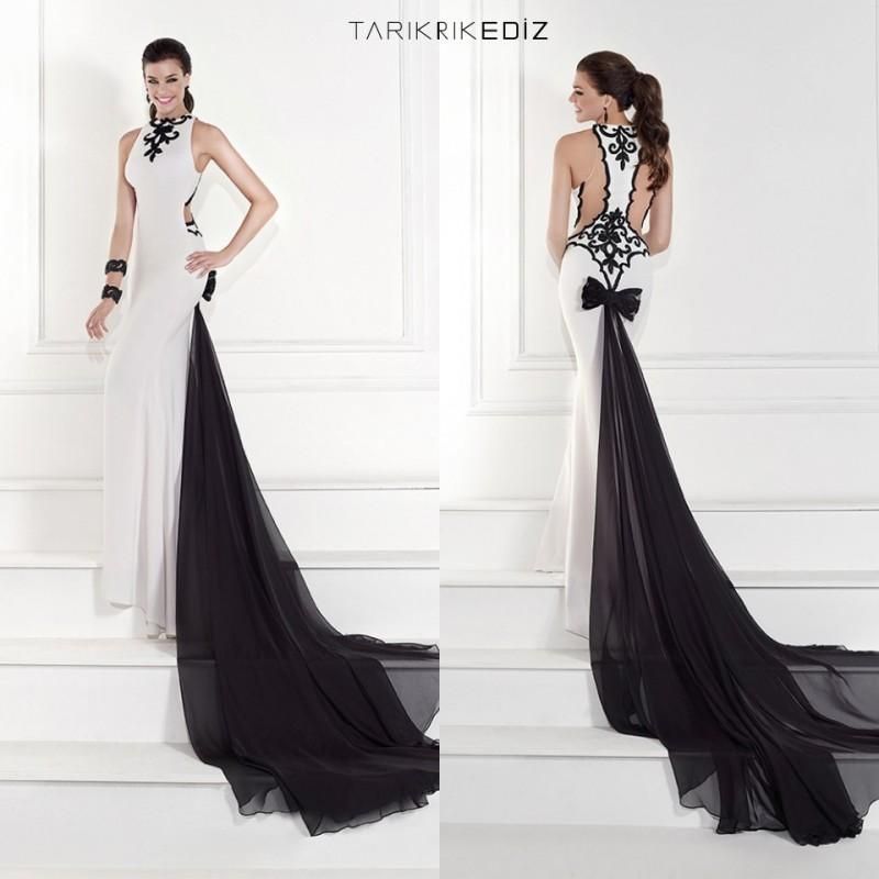 black and white long evening dresses