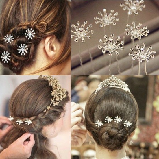 2019 Woman Crystal Wedding Bridal Hair Pins Prom Party Clips