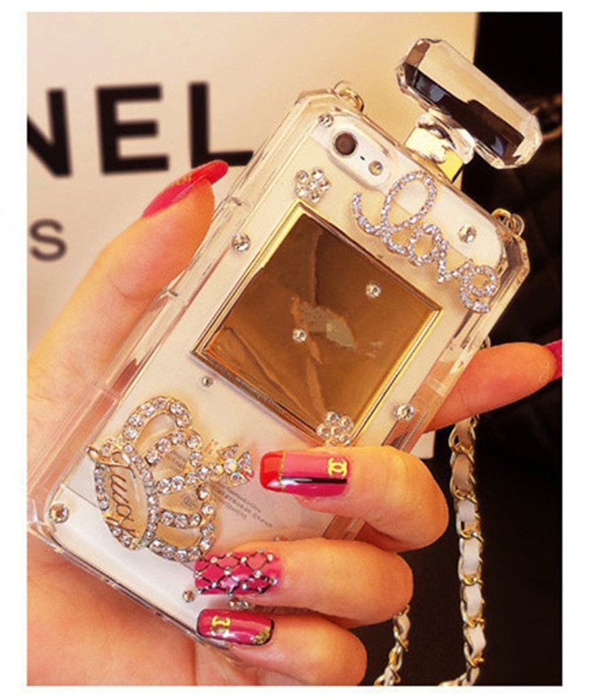 Diamond Phone Case For Iphone 5 5s 6 6s 6s Plus 6plus Luxury Bling Diamond Perfume Bottle Style Handbag Tpu Cover For Apple 6 6s Plus Cell Phone Pouch Personalized Cell Phone Cases