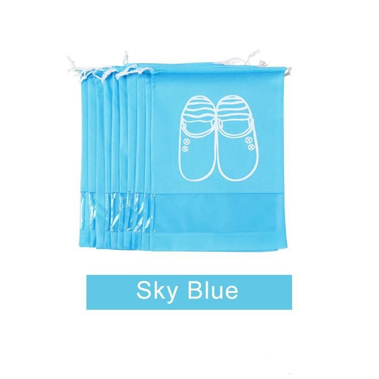 Portable Travel Storage Bag For Shoes Non Woven Drawstring Shoes Bags