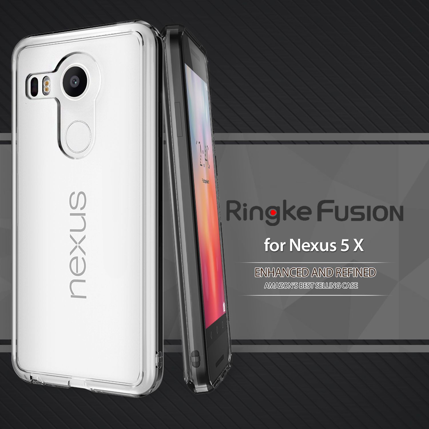 100% Ringke Fusión Nexus 5X Resistencia Caso Crystal Clear Panel Volver Fundas para