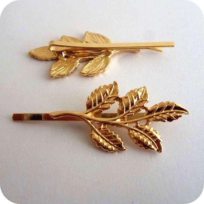 Golden Leaves Hair Clips Princess Lady Woman Girl Accessory Barrettes Hair Jewelry Women Girls Gold Leaf Pins Retail Wholesa Canada 2019 From