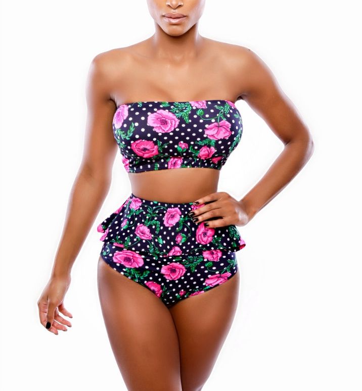 high waisted peplum bikini bottom