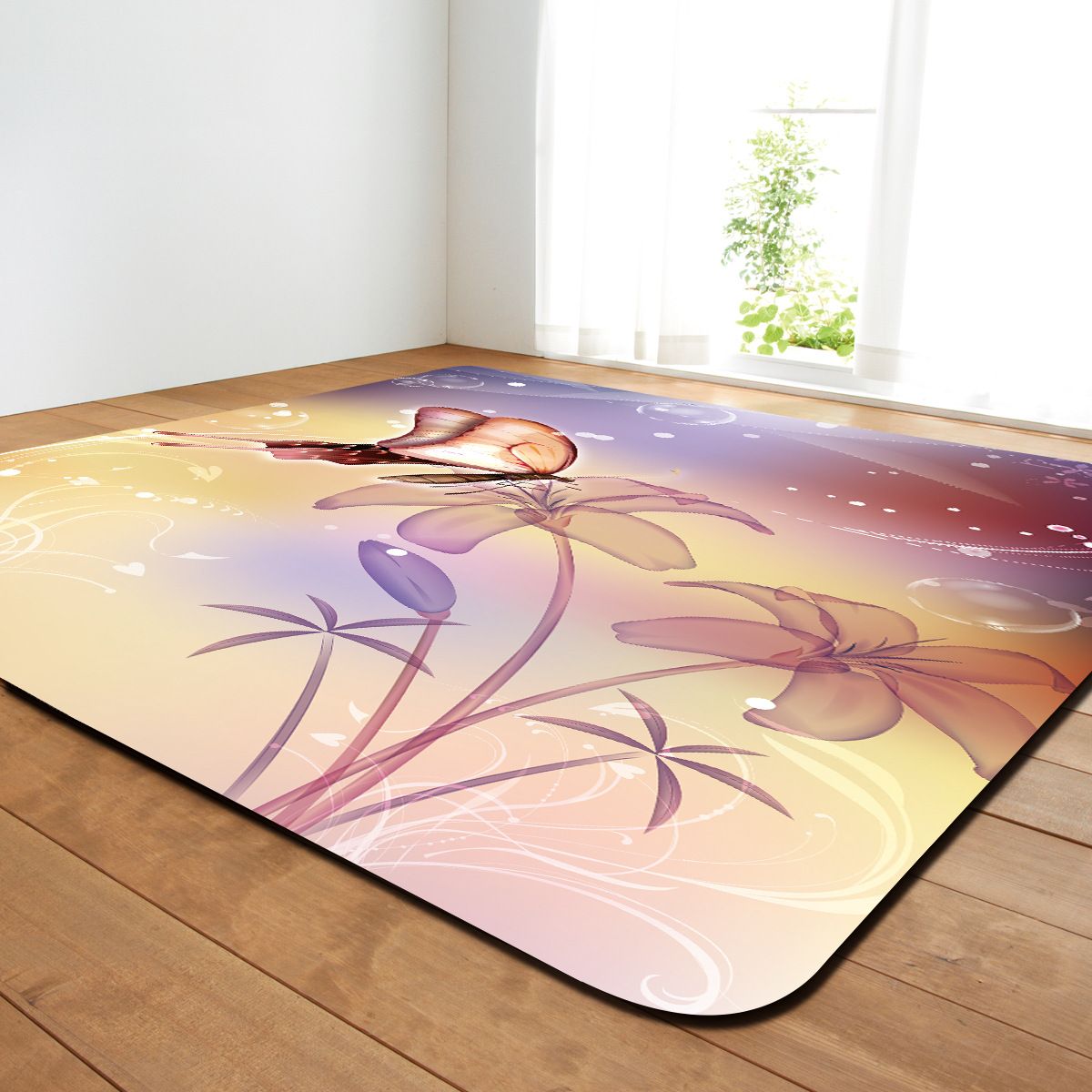 Großhandel Wohnzimmer Teppich Mit Schmetterlings Zeichnung Esszimmer Teppich Mit Schmetterlings Zeichnungs Design Footcloth Zeichnung Und Der Größe