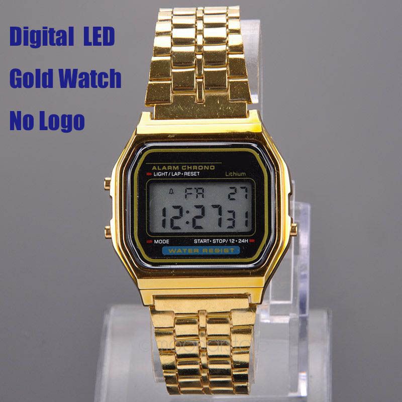 vintage gold digital watch