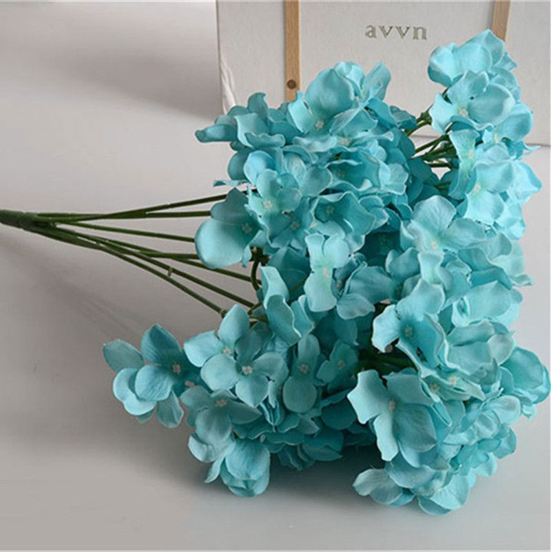 teal fake flowers