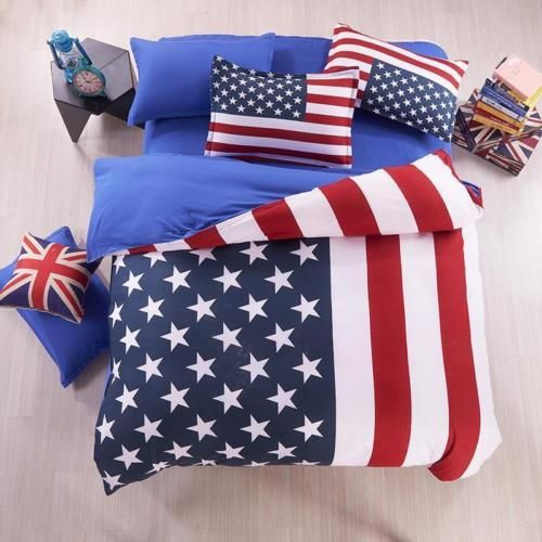 Wholesale American Flag Bedding Set Usa British Uk Flag Print Bed