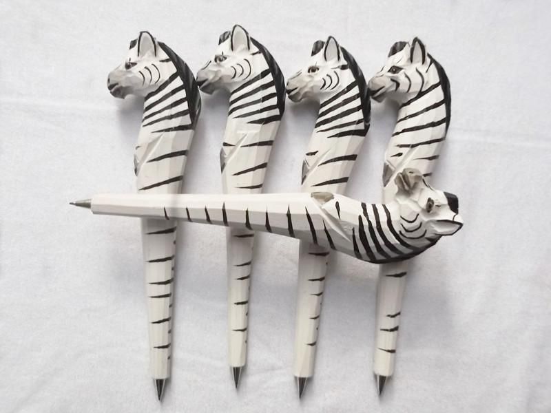Wooden Animal Carving Creative Ballpoint Pen Shape Carving Wood Pens