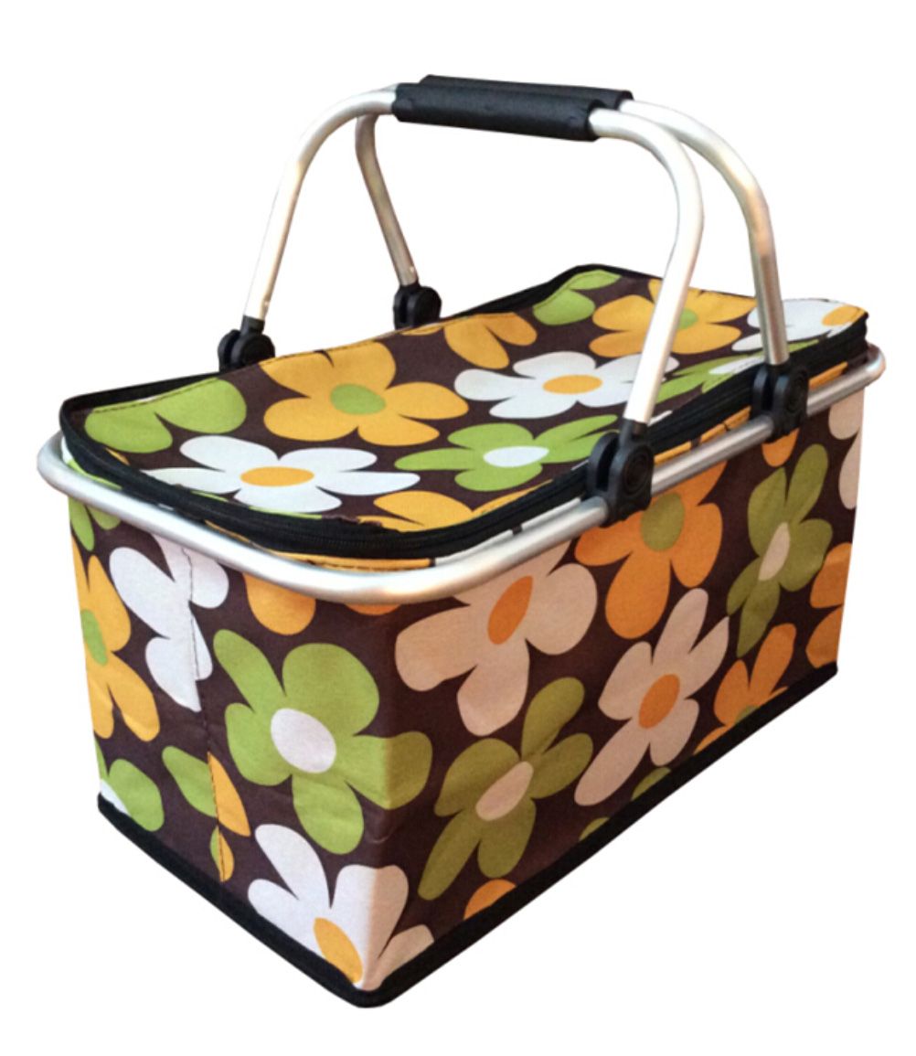 2020 Large Size Foldable Insulated Cooler Picnic Basket With Double