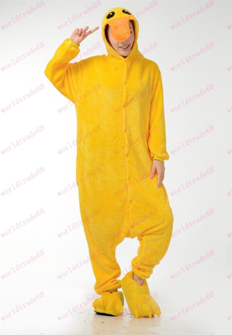 Canard Adulte Unisexe Anime Animal Costume Cosplay Combinaison Pyjama Outfit Jaune